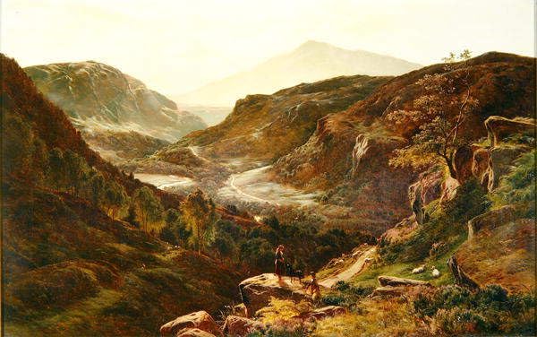 Tableau Garçon et fille s'occupant d'un troupeau pour une ambiance nostalgique et douce
