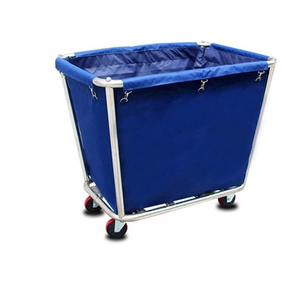 Carrello portabiancheria con Ruote per impieghi gravosi, Telaio in Acciaio Inossidabile con Ruote in Gomma da 5 Pollici, Carrello per Biancheria per Il Servizio in Camera