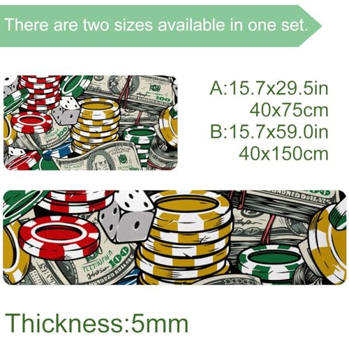 2 tapetes de cocina lavables con estampado de dados y diseño absorbente 4