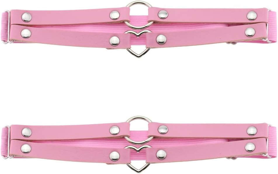 Adjustable Leg Garter O-Ring Heart Elastic Thigh Garters Belt for Women 2pcs