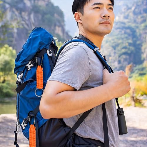 Image of BRAVESHINE Paracord Keychain Carabiner Clip, D Ring Lanyard Hanger Stroller Hook for Water Bottle, Key, Backpacks, Men, Women