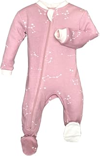 – Zipper Organic Sleeper Footed Onesies Sleeper Baby Pajamas with Inseam Zipper