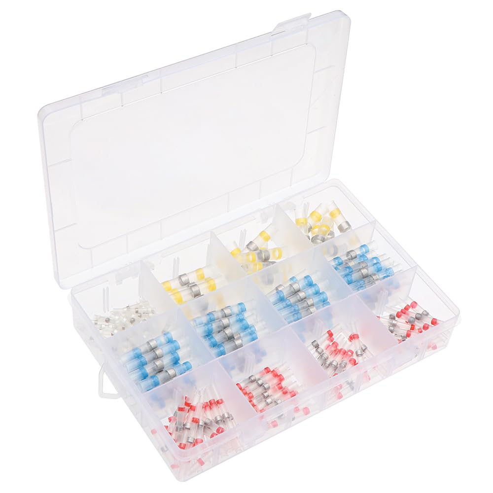 50/120/330pcs Solder Seal Wire conectores electricos Heat Shrink Butt Connectors Waterproof Wire Terminals for Automotive Boat (120pcs)