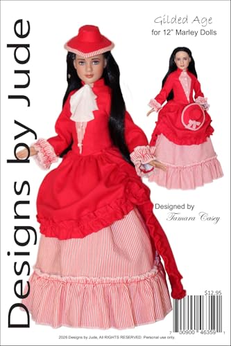 Gilded Age Doll Clothes Sewing Pattern for 12" Marley Dolls, Tonner