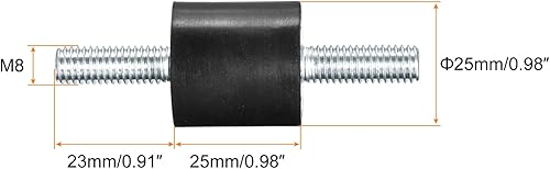 Miniatura 2 de uxcell Soportes de goma M8x23mm, 6 pernos aisladores antivibración, amortiguadores macho para compresores de aire, motor de garaje, motores diésel,