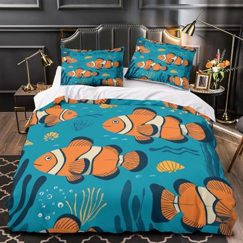 Housse de Couette Poisson-clown 3D Microfibre Respirante Single - 2