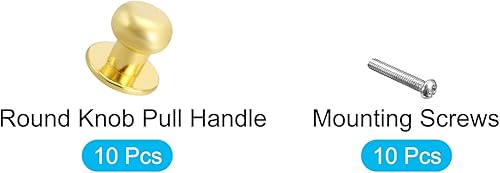 Miniatura 6 de METALLIXITY Mini tiradores de cajón (0.39 pulgadas), 10 unidades, aleación de zinc, mini pomos de cabeza redonda con tornillos, para manija de cajón