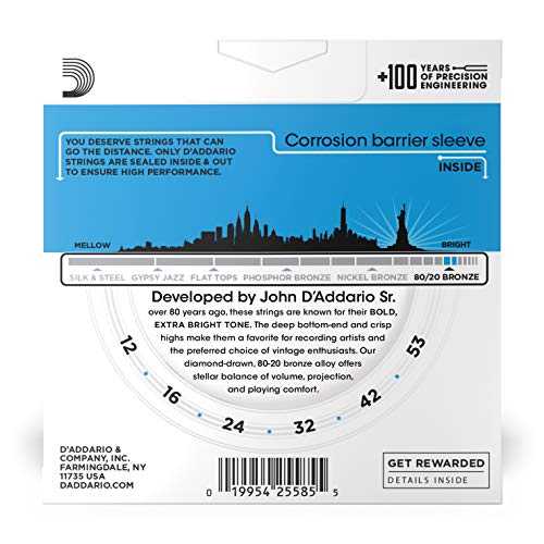 D’Addario Cordes Guitare Acoustique | Corde Guitare Folk | EJ11-3D | Cordes pour Guitare acoustique | Bronze 80/20… - Les Beatles, Paul McCartney, John Lennon, RIngo Starr, George Harrison D'Addario Cordes Guitare Acoustique | Corde Guitare Folk | EJ11-3D | Cordes pour Guitare acoustique | Bronze 80/20… – Image 3