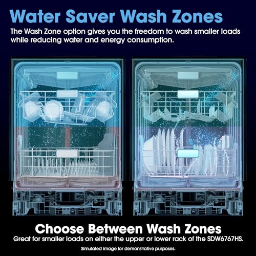 Two racks with half-load wash zone demonstration