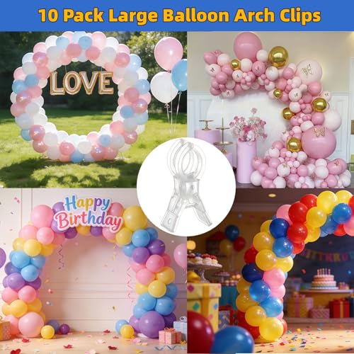 Pinces à ressort transparentes robustes pour décorations et arche de ballons x10 - 3