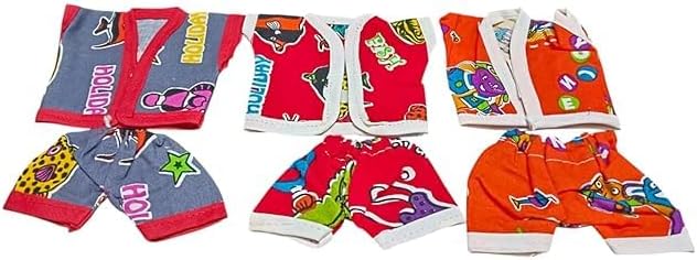 Divine-Interiors Night Suit for Laddu Gopal Ji, Soft Cotton Suits Bal Gopal Night Suit Multicolour (Pack of 2) image 4