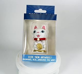 Kalan Bobble Head Lucky Cat - Now You Can Stick Your Lucky Cat on Your Desk or Dashboard! - Gift - Conversation Piece