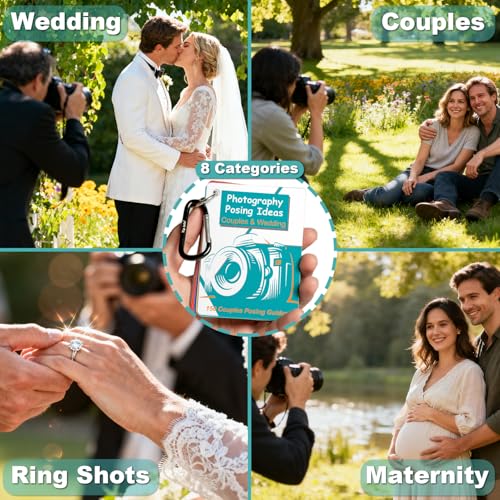 Photography Accessories 150 Pose Ideas, Photographer Gifts Digital Camera Accessories for Photography Essentials Equipment for Canon Nikon Sony Quick Reference Cards, Couples and Wedding Posing Guides