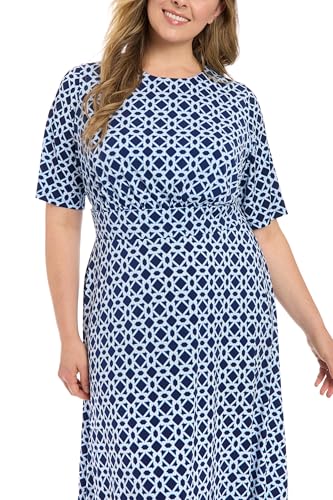 Image of London Times Women's Dresses Inset Waist Midi Dress Career Office Occasion Guest of