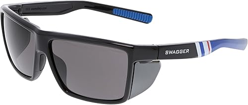 Miniatura 9 de MCR Safety SR212 Swagger SR2 - Gafas de seguridad con almohadillas de goma termoplástica y protectores laterales desmontables, marco negro, lente