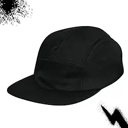 Boné Five Panel Aba Reta Strapback Sport Microfibra Preto