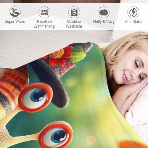 Plaid escargots couverture polaire pour réchauffer vos soirées cocooning sur le canapé lit - 4