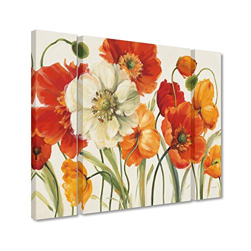 Trademark Fine Art Wap0229-3Pc-Set-Lg Poppies Melody I By Lisa Audit, Large #TOP1