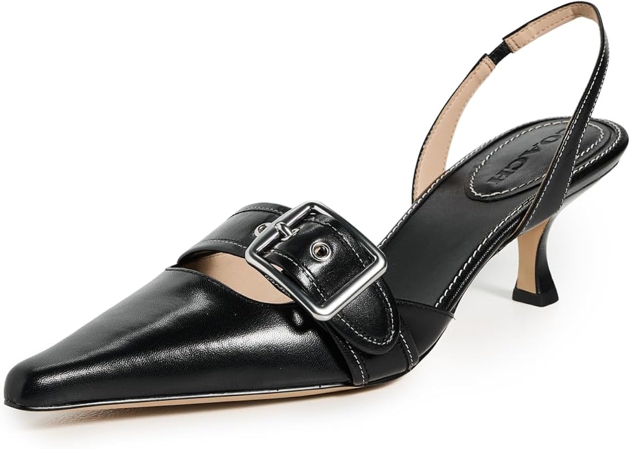 COACH Women's Margot Slingbacks, Black, 5 Medium US: Handbags