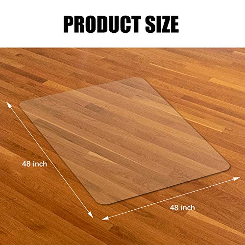 Kuyal Clear Chair Mat For Hard Floors 48 X 48 Inches Transparent Floor Mats Wood/Tile Protection Mat For Office & Home(48" X 48" Square) #TOP6
