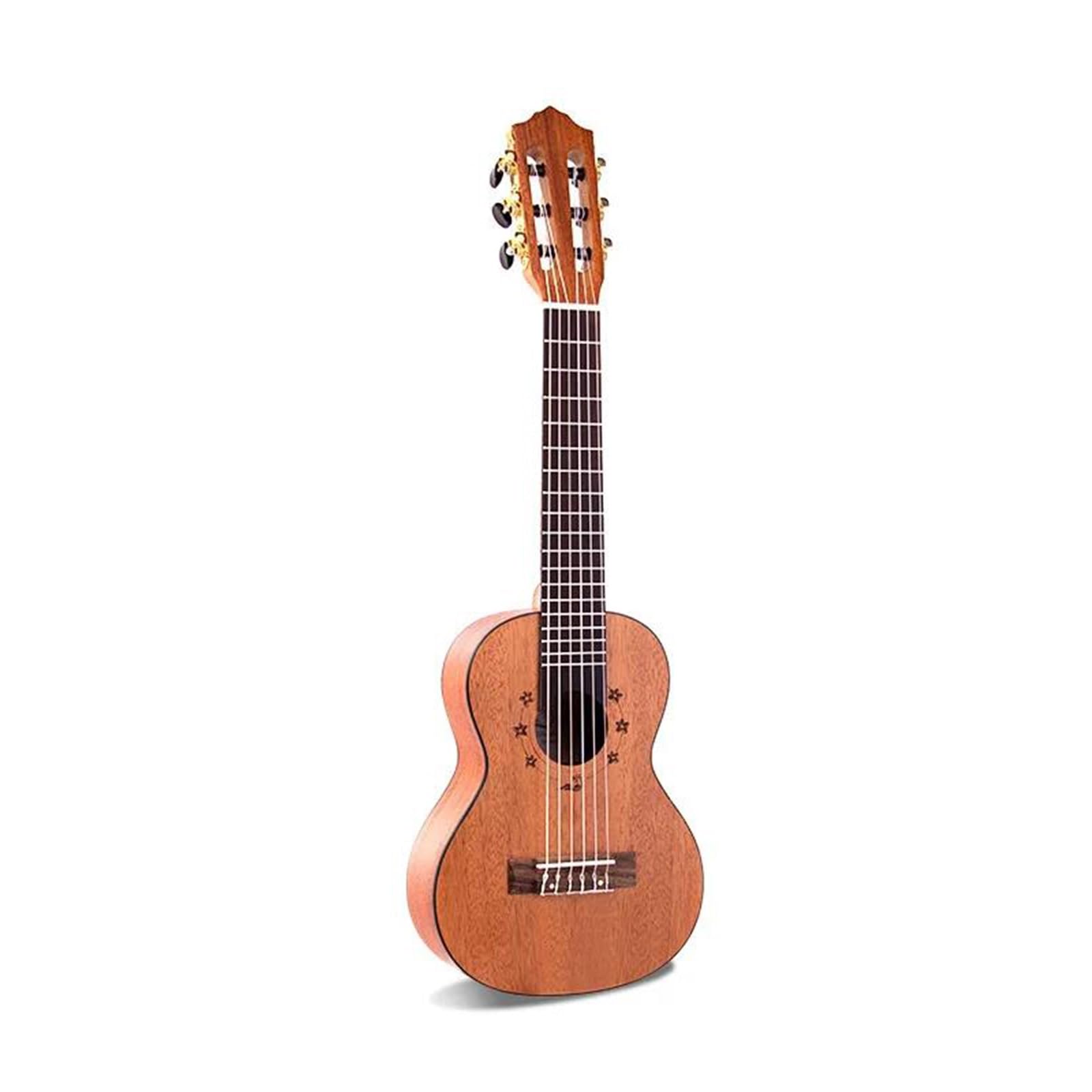 Ukulele 28 "Tutto In Mogano Mini Matte Chitarra Acustica Baritona Elettrica 6 Corde Ukulele Pickup Installati Da Viaggio(B)