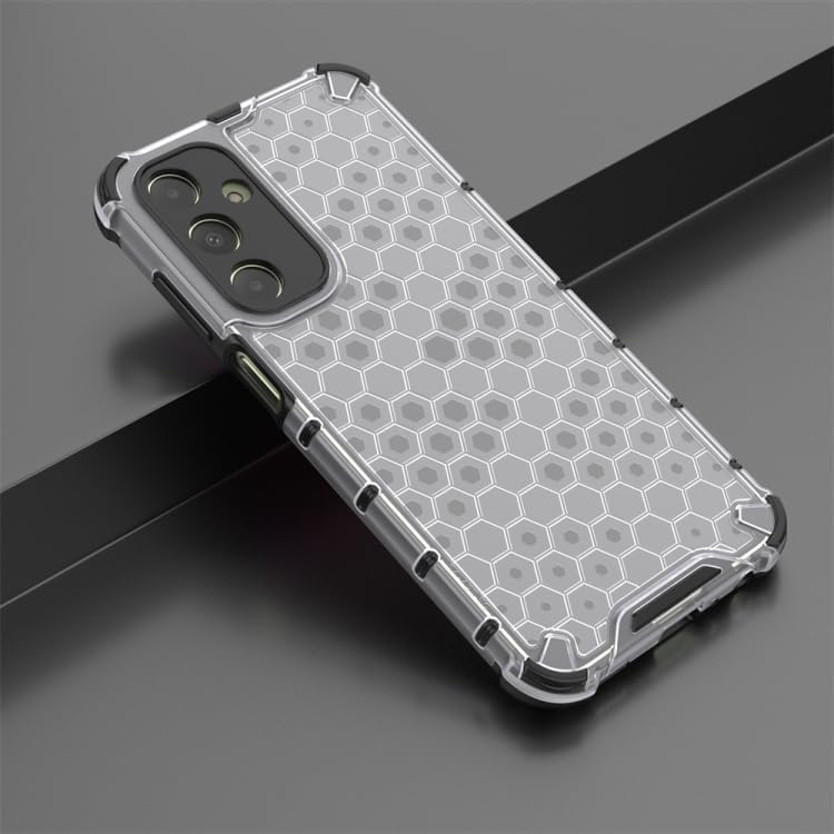 Image of Lustree TPU Honey Comb Armor Shock Proof Back Cover for for Samsung Galaxy A25 5G (Transparent)