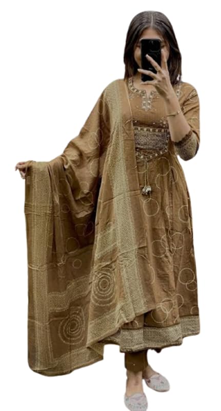 Kurti Anarkali de algodón indio para lucir en eventos de verano