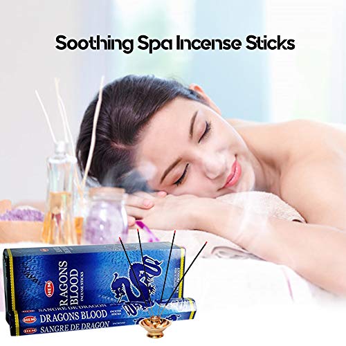 120 Incense Sticks Bulk Pack, Hem, Zen Aromatherapy, 6 Boxes Of 20 Sticks Dragon's Blood Blue #TOP2