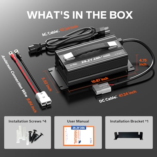 LiTime 24V 20A LiFePO4 Battery Charger, 29.2V Smart Charger with 0V Activation Function, AC-DC Lithium Charger with Anderson Connector & LED Indicator for RVs, Off-Grid, Homes, and Solar Systems by Litime - Used condition - Image 8