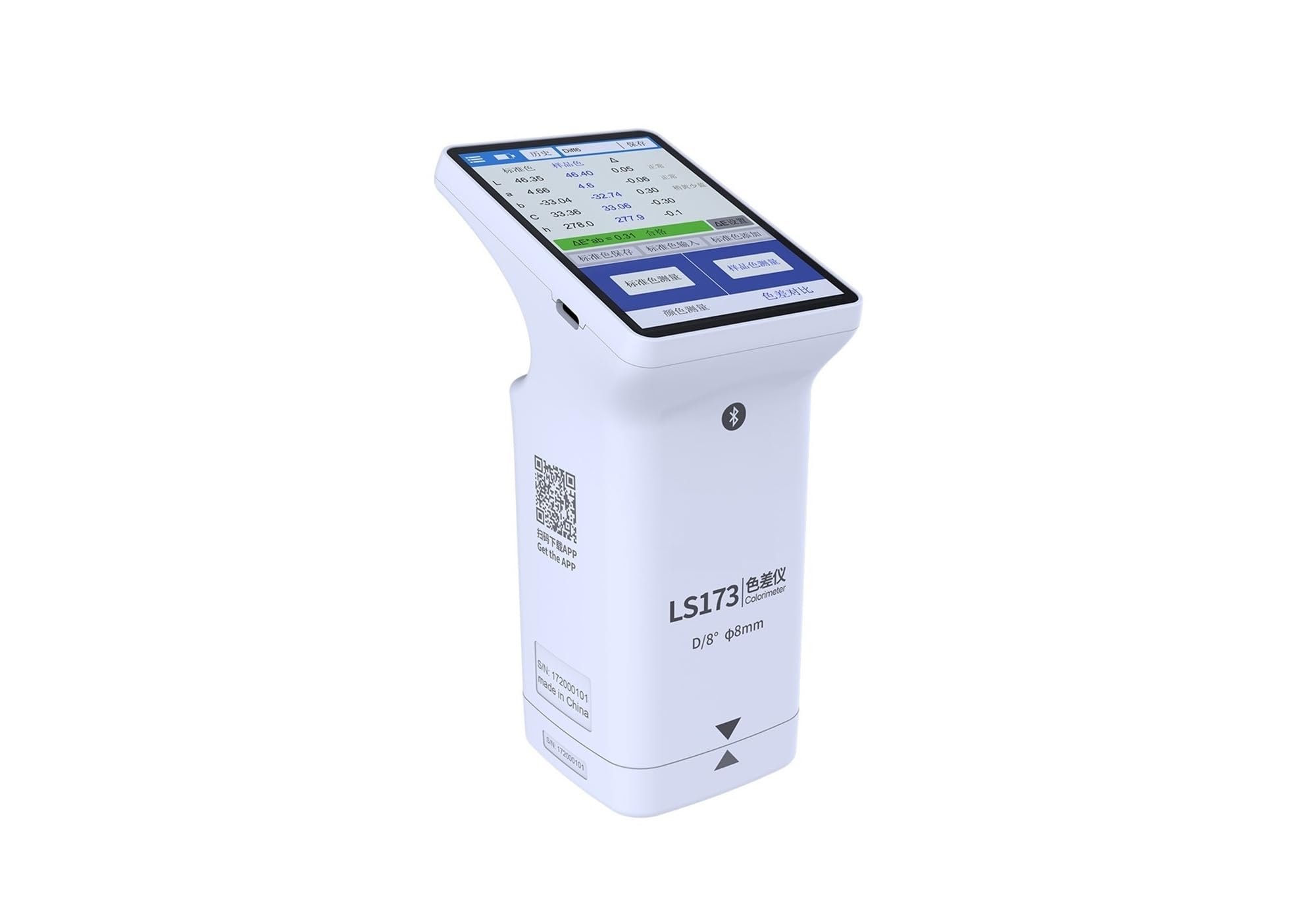 Colorimetro portatile con display digitale LCD Analizzatore di colore Tester for la misurazione di vernici e materie plastiche D/8 LS173 Valori istantanei