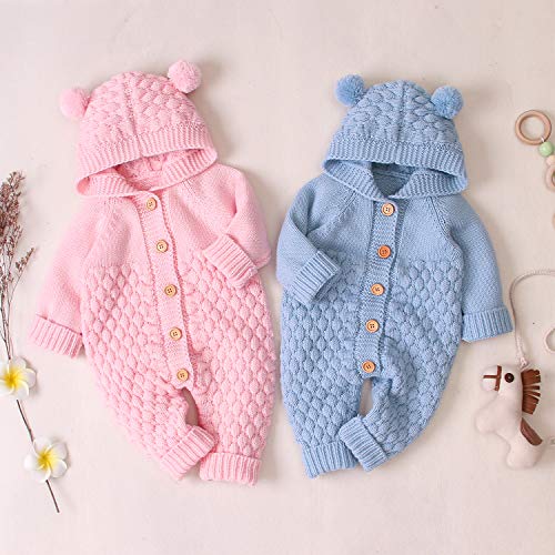 Mubineo Toddler Infant Baby Girl Boy Fall Winter Cable Solid Color Knitted Hood Cardigans Jacket Outwear with Ears2