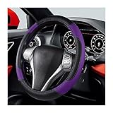 BELOMI Leder Auto Lenkradbezug Universal 15 Zoll für Auto LKW SUV rutschfest und atmungsaktiv Sport Style Design Geruchlos Lenkradschoner Automotive Interior Accessories (Lila)