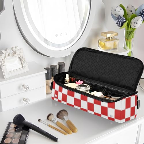 Bolsa de Viaje para Herramientas de Cabello con Tapete Resistente al Calor y Compartimentos para Plancha, Rizador y Secador Blanco Rojo miniatura 7