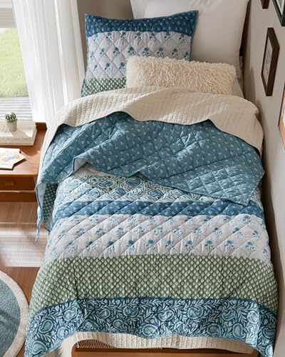 Comfort Spaces Tashi Lightweight Twin Quilt Bedding Set, 2 PC, Teal