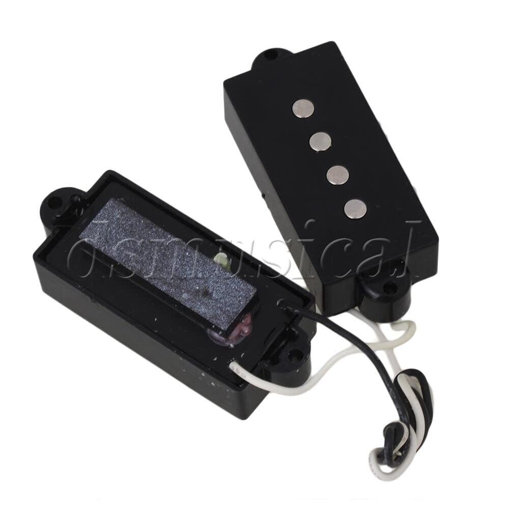 P Bass Pickup Set Fit for Precision 4 String Electric Guitar Black Covers