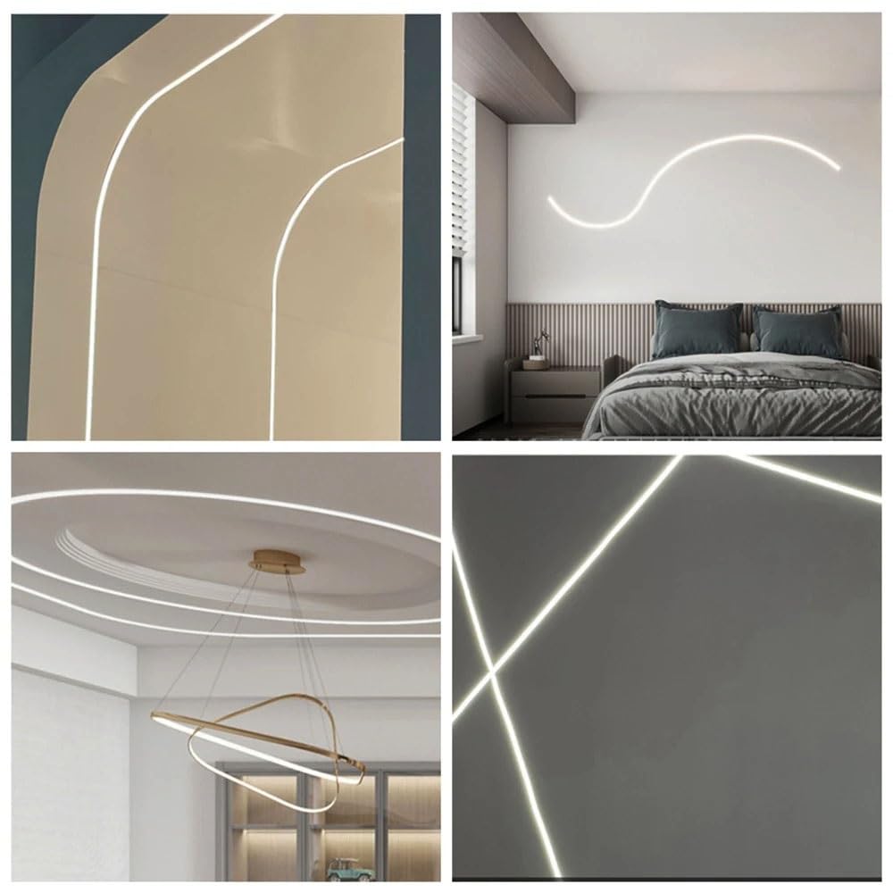 LED-Neon-Silikon-Diffusorrohr – individuelle Längen, lichtblockierend, weich, biegbar, 1 Stück(White,F2020-3meters)