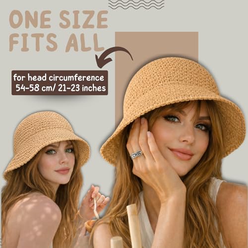 Sombrero de playa plegable tipo bucket para mujer miniatura 2