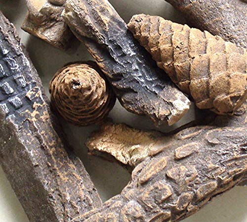 shoperama 9-teiliges Keramikholz-Set Deko-Holz für Bio-Ethanol und Gas-Kamine