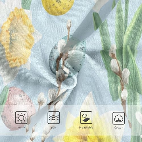 Watercolor Flowers Easter Eggs Blue Girl Panties Cute Toddler Underwear Custom Cotton Print Briefs Kids Undies 2t3