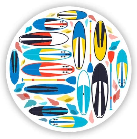Stand Up Paddle Boards - 3" Vinyl Sticker - for Car Laptop I-Pad Phone Helmet Hard Hat - Waterproof Decal