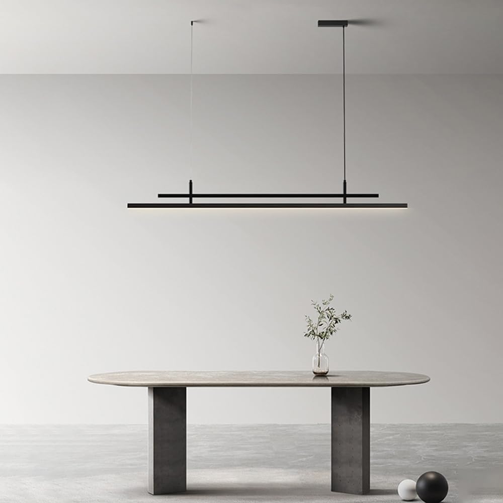 Black Linear Led Light Bar Kitchen Island Lightifixturemalist Hangiceilingp Lostrips,for Dinitable Bedroom Restaurant 4000K Star of Light/90Cm