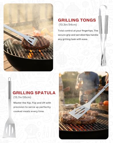 Set de 20 herramientas para parrilla acero inoxidable miniatura 2