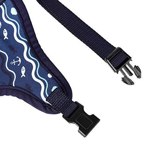 Mile High Life | Dog Cat Vest Harness | No Choke Pull | Easy Step-In | Breathable Soft Mesh Padding | Puppy Training Halter | Navy/Blue Wave | Small Girth (13.2"-19.7") #TOP5