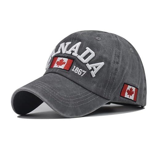 BAIMORE Canada Flag Hat Maple Leaf Embroidered Baseball Cap Adjustable Summer Cotton Women's Men's