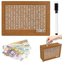 Salvadanaio Legno Salvadanaio In Legno Con Contatore - Riutilizzabile, Con Obiettivi Di Risparmio, Per Bambini E Adulti - Regalo Intelligente Regalo Educativo Risparmio