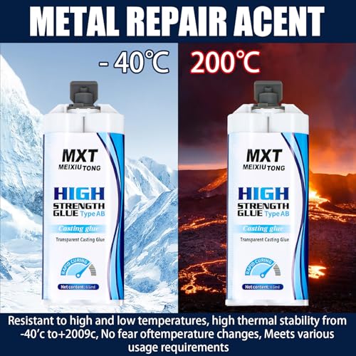 Metallkleber - 130ml 2 Komponenten Kleber Epoxidharz für Metall, Flüssigmetall Kleber zum Schweißen & Reparieren, Hochfester Klebstoff für Kunststoff, Holz, Keramik