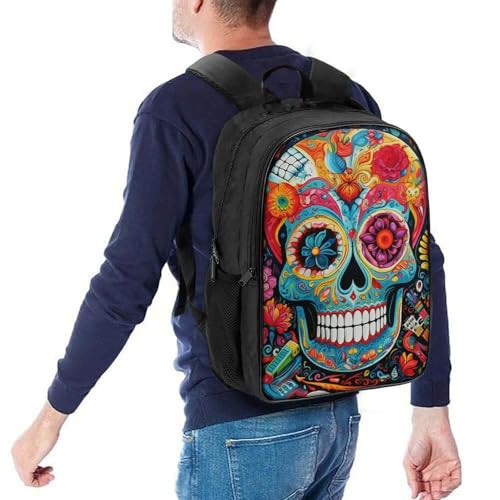 Mochila escolar de calavera cómoda con correas ajustables que evitan dolor de espalda 5
