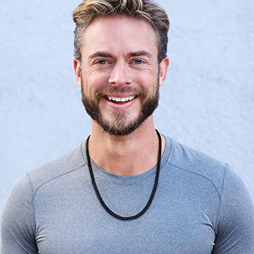 Ieftop Boyfriend Gifts Boyfriend Necklace, Stainless Steel Black Cuban Link Chain For Men Boyfriend Jewelry Birthday Christmas Gifts For Boyfriend Anniversary Valentines Day Gifts For Boyfriend Him #TOP1