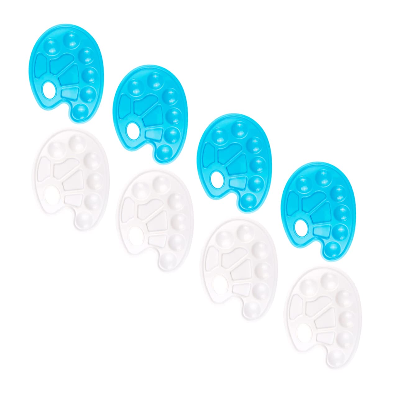 Housoutil Professional Watercolor Painting Pallets 8 Pieces Plastic Mixing Trays Hobbyists