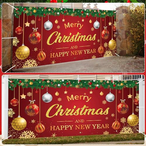 Christmas Garage Door Cover，7×16 FT Christmas Garage Door Decorations– Premium Fiber Fabric Garage Banner with Metal Grommets for Garage, Fence, Yard & Backdrop by Frerdui - Image 7